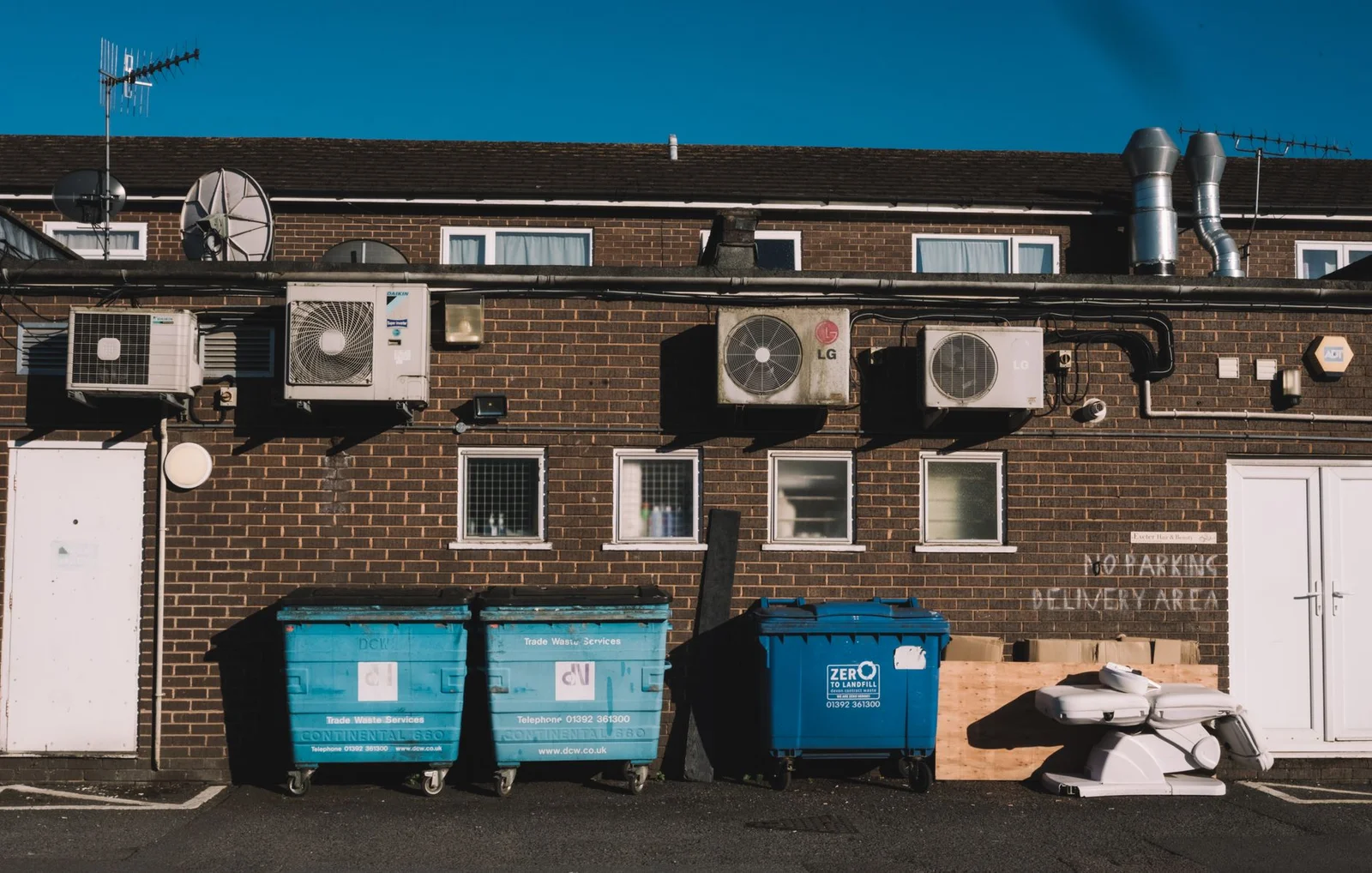 Ductless heat pump indoor unit mounted on an interior wall